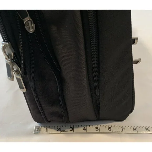 Eddie Bauer Black Nylon Laptop Bag Adjustable Strap Multiple Compartments Padded - Picture 12 of 14
